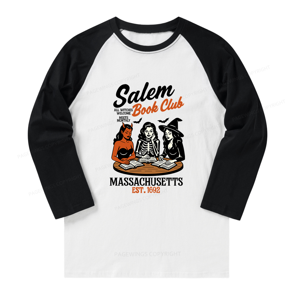 Pagewings Salem Book Club Long Sleeve Raglan T-shirt