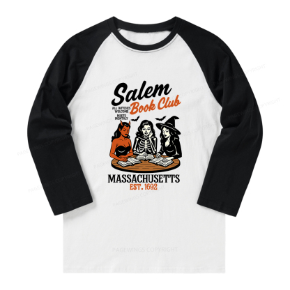 Pagewings Salem Book Club Long Sleeve Raglan T-shirt