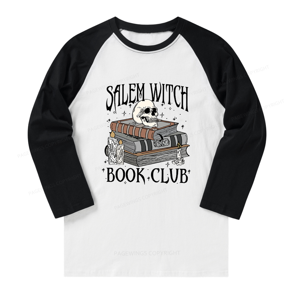 Pagewings Salem Witch Book Club Long Sleeve Raglan T-shirt