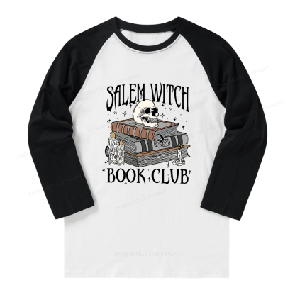 Pagewings Salem Witch Book Club Long Sleeve Raglan T-shirt