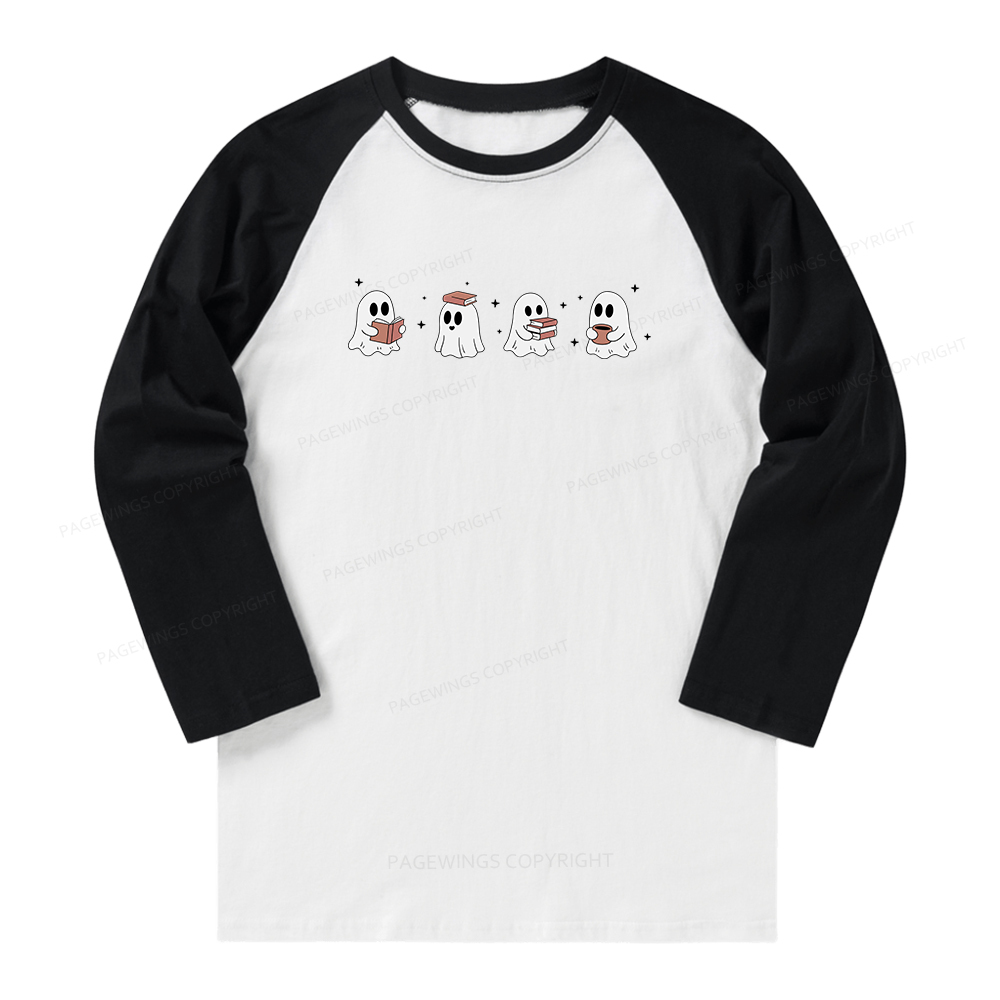 Pagewings Bookish Ghost Long Sleeve Raglan T-shirt