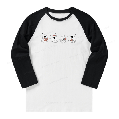 Pagewings Bookish Ghost Long Sleeve Raglan T-shirt