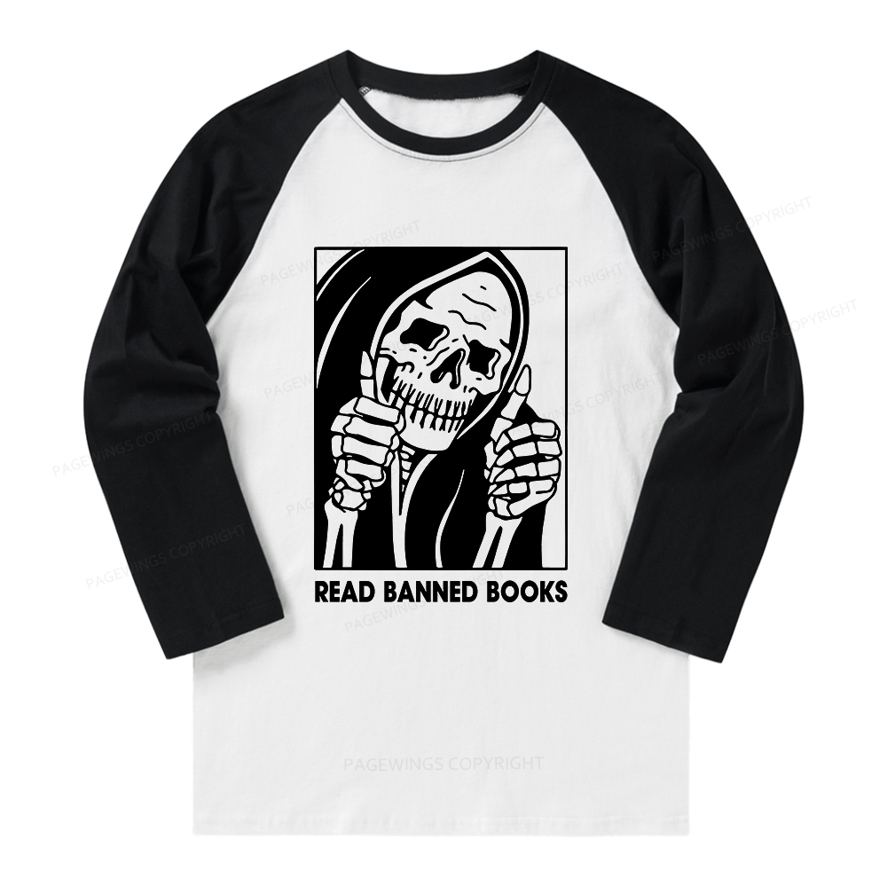 Pagewings Read Banned Books Long Sleeve Raglan T-shirt