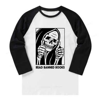 Pagewings Read Banned Books Long Sleeve Raglan T-shirt