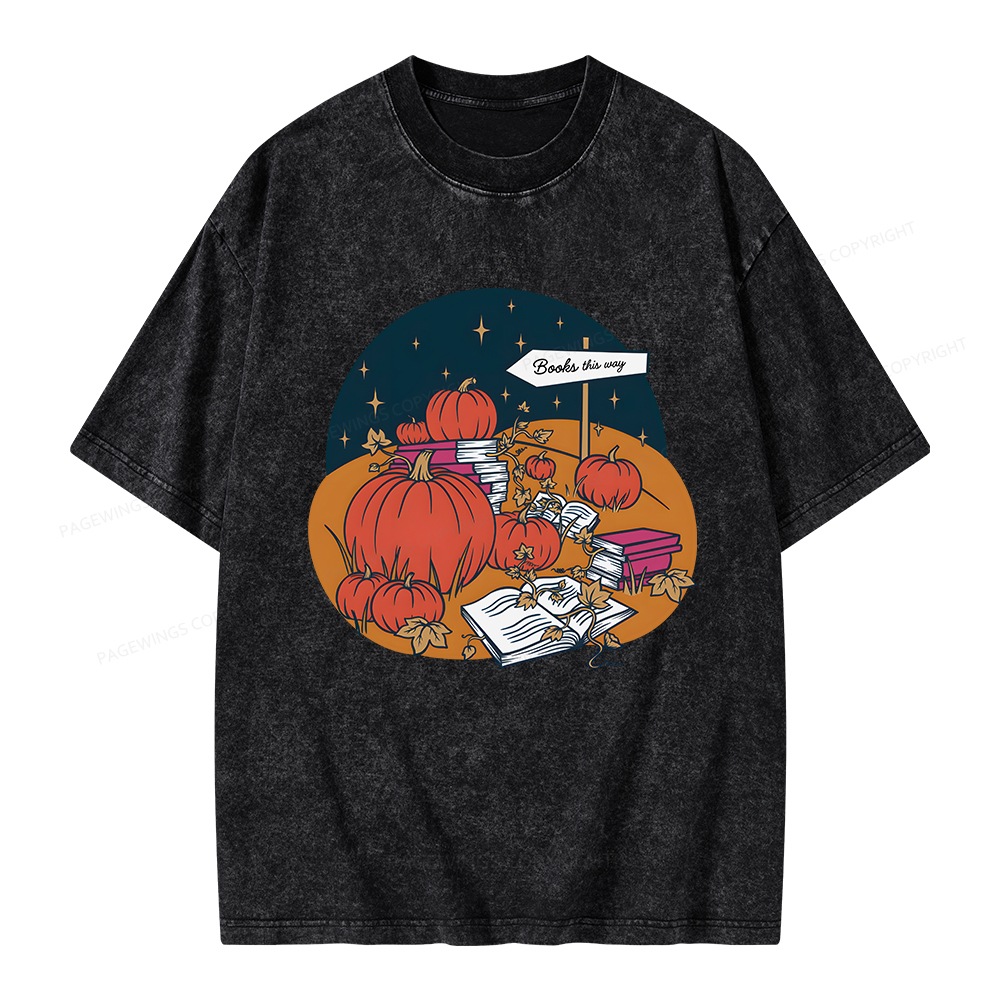 Pagewings Book Patch Unisex Washed T-shirt