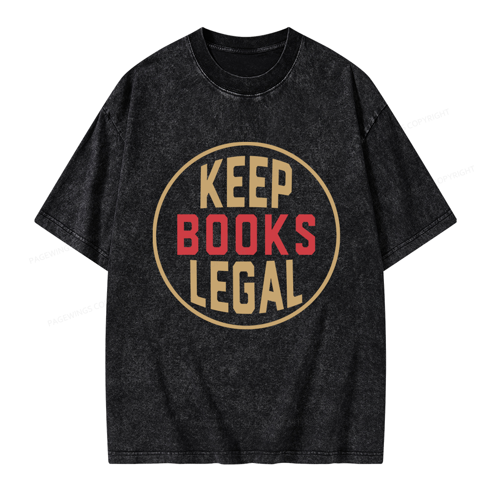 Pagewings Keep Books Legal Unisex Washed T-shirt