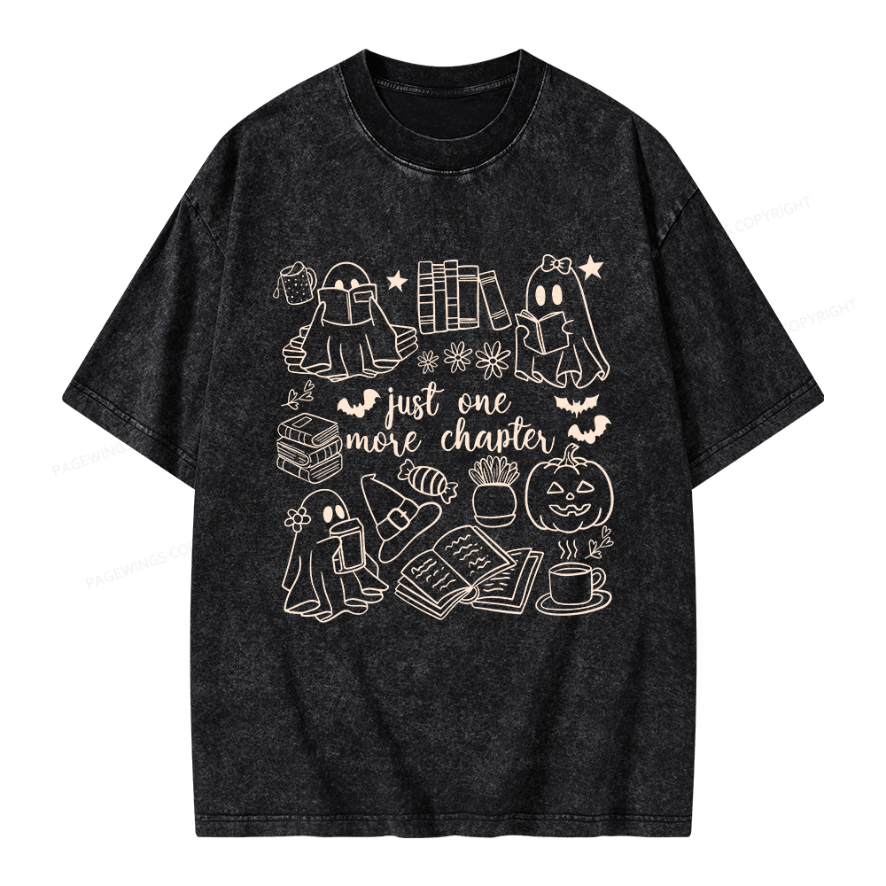 Pagewings Just One More Chapter Ghost Unisex Washed T-shirt