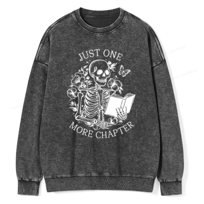 Pagewing One More Chapter Skeleton Unisex Tee Unisex Washed Sweatshirt