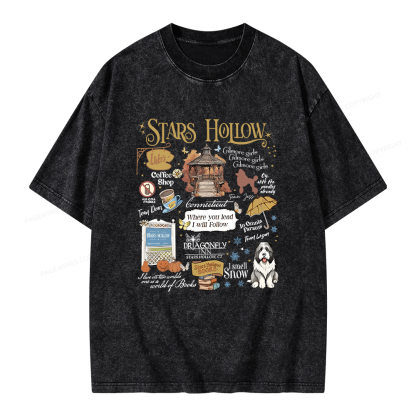 Pagewings Stars Hollow Unisex Washed T-shirt