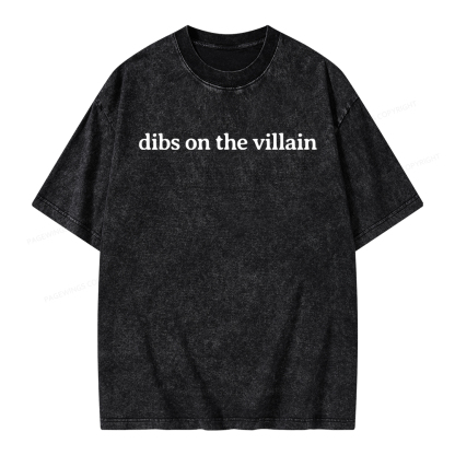 Pagewings Dibs On The Villain Unisex Washed T-shirt