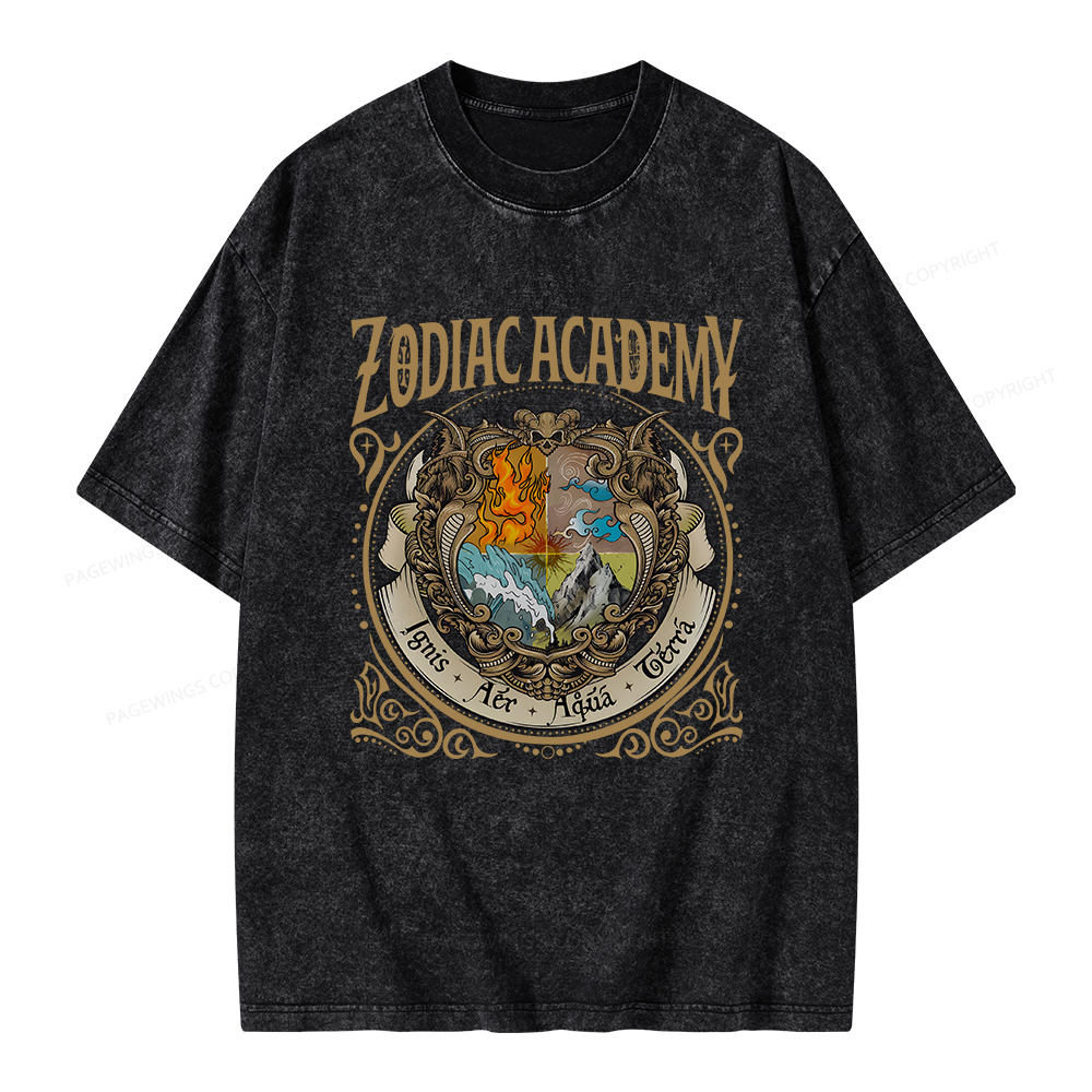 Pagewings Zodiac Academy Unisex Washed T-shirt