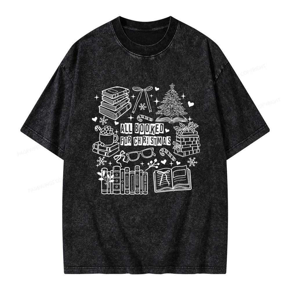 Pagewings All Booked For Christmas Unisex Washed T-shirt