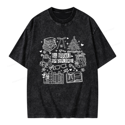 Pagewings All Booked For Christmas Unisex Washed T-shirt