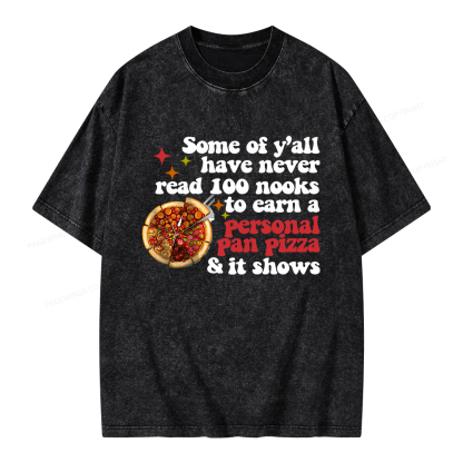Pagewings Some of Y’all Never Read 100 Books Unisex Washed T-shirt