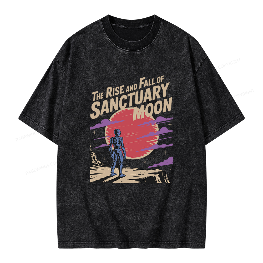 Pagewings The Rise And Fall Of Sanctuary Moon Unisex Washed T-shirt