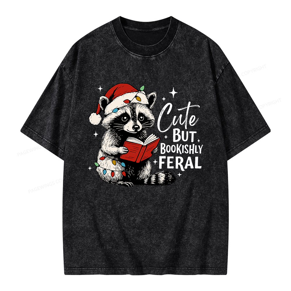 Pagewings Cute But Feral Unisex Washed T-shirt