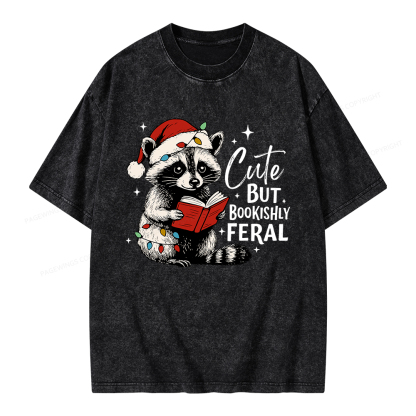 Pagewings Cute But Feral Unisex Washed T-shirt