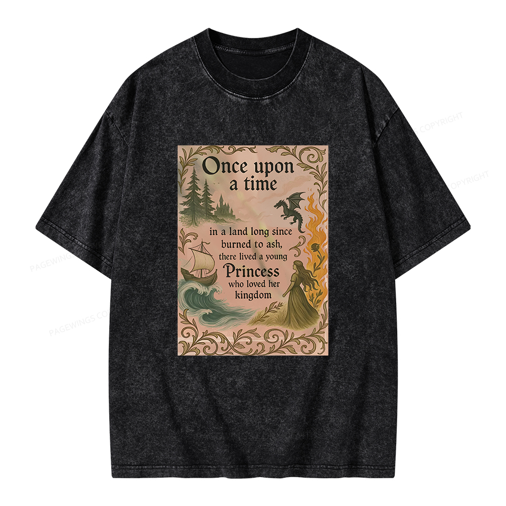 Pagewings Once Upon a Time Book Unisex Washed T-shirt