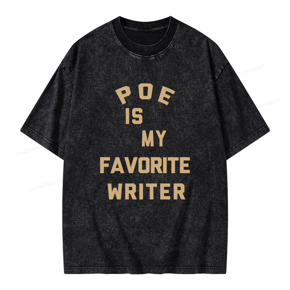 Pagewings Poe Is My Favorite Writer Unisex Washed T-shirt
