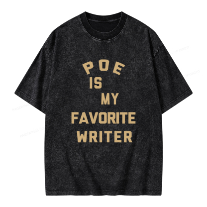 Pagewings Poe Is My Favorite Writer Unisex Washed T-shirt