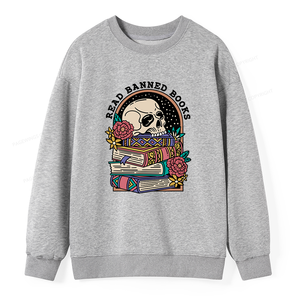 Pagewings Read Banned Book Floral Unisex Classic Sweatshirt