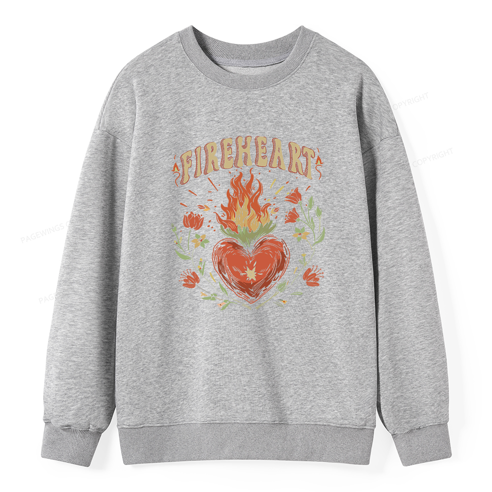 Pagewings Vintage Fire-heart Unisex Classic Sweatshirt