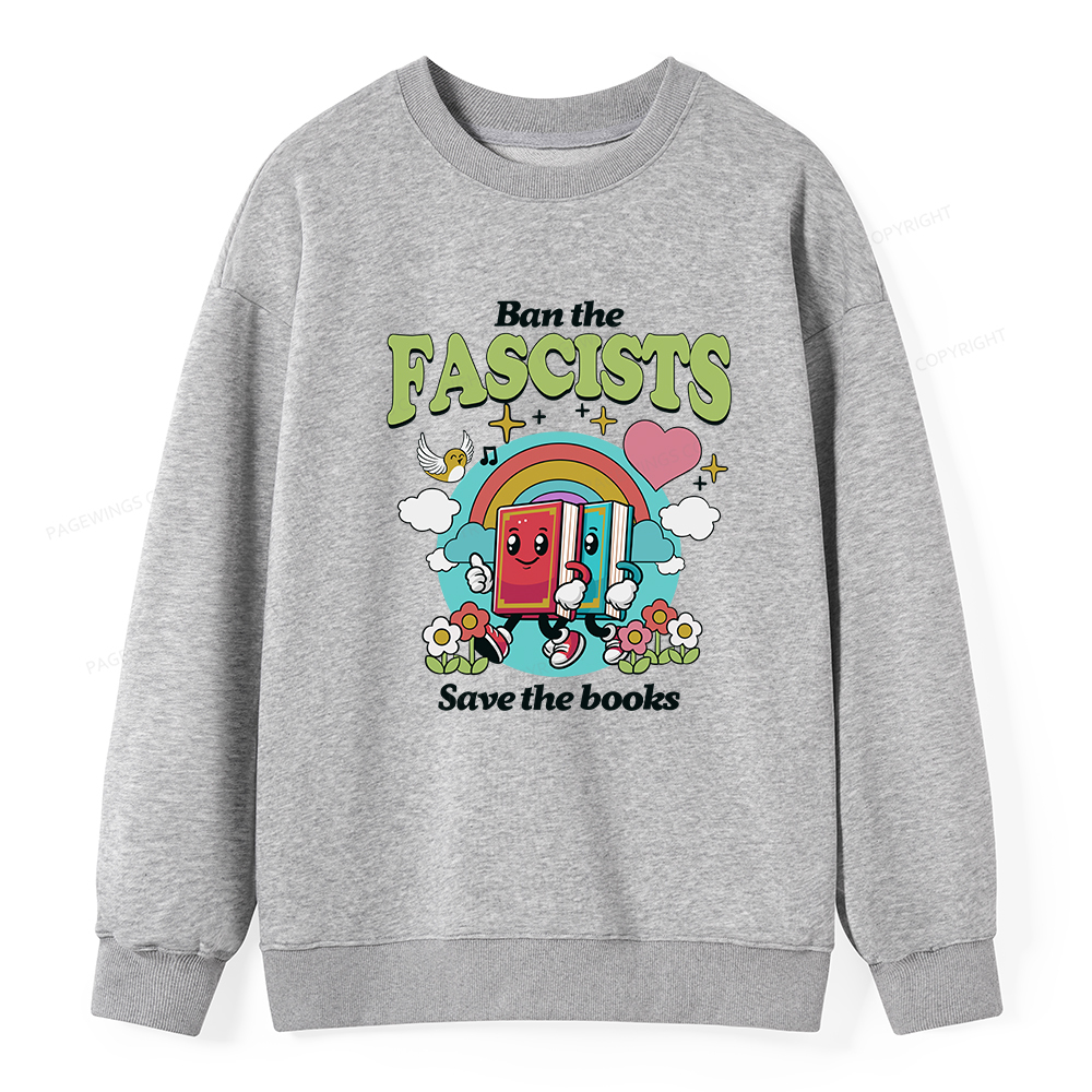 Pagewings Ban the Fascists Save the Books Unisex Classic Sweatshirt