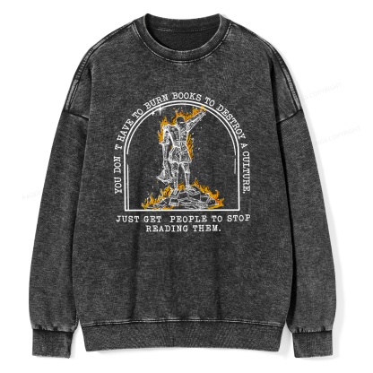 Pagewings Book Lovers Shirts, Literary Gift Unisex Washed Sweatshirt