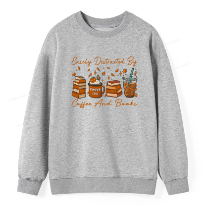 Pagewings Easily Distracted By Coffee And Books Unisex Classic Sweatshirt