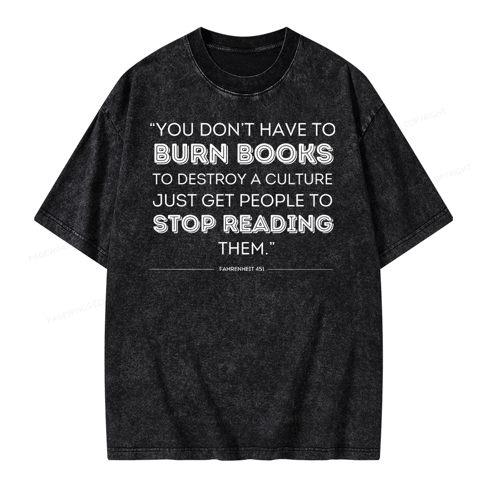 Pagewings Dystopian Book Shirt Classic Literature Gift Unisex Washed T-shirt