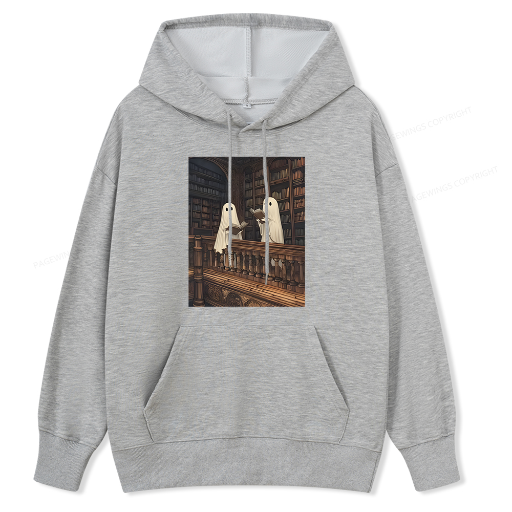 Pagewings Halloween Ghost Reading Unisex Classic Hoodie