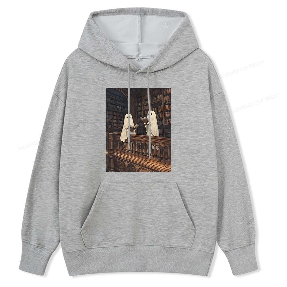 Pagewings Halloween Ghost Reading Unisex Classic Hoodie