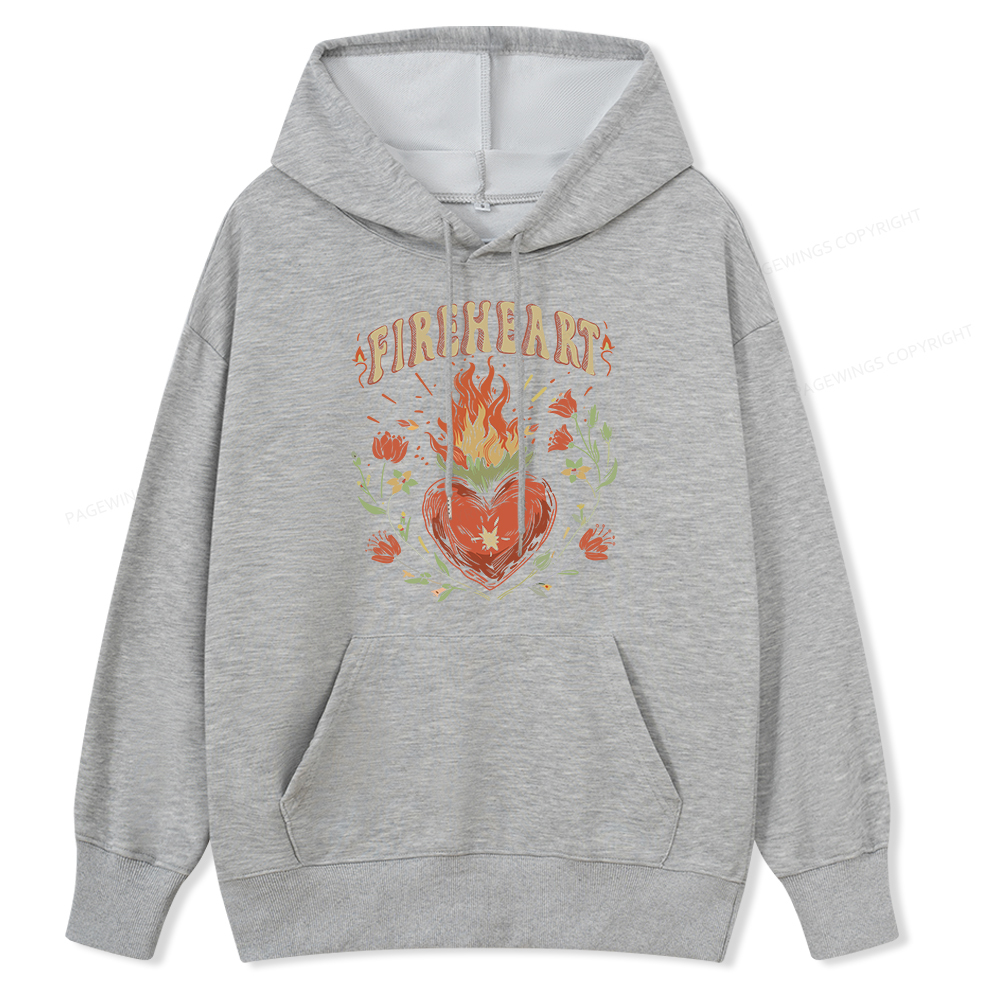 Pagewings Vintage Fire-heart Unisex Classic Hoodie