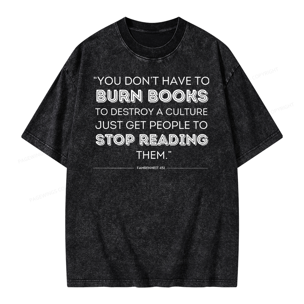 Pagewings Dystopian Book Shirt Classic Literature Gift Unisex Washed T-shirt