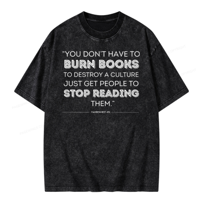 Pagewings Dystopian Book Shirt Classic Literature Gift Unisex Washed T-shirt