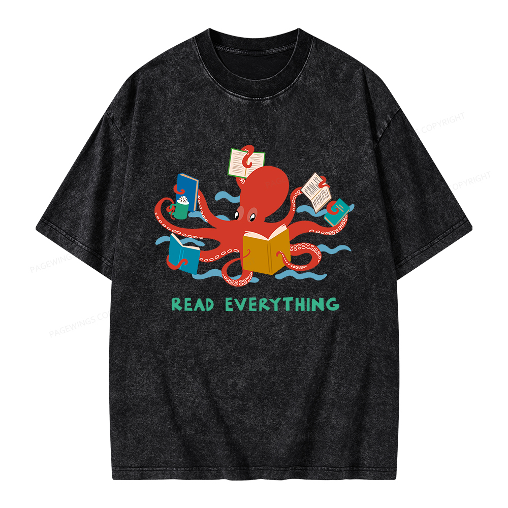 Pagewings Read Everything Unisex Washed T-shirt