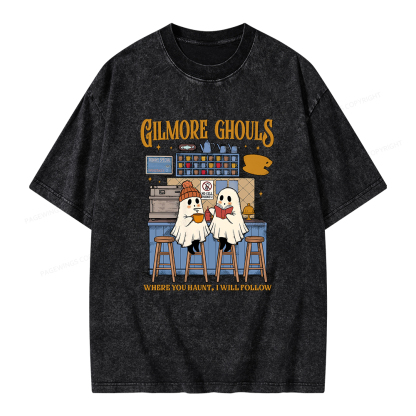 Pagewings Gilmore Ghouls Unisex Washed T-shirt