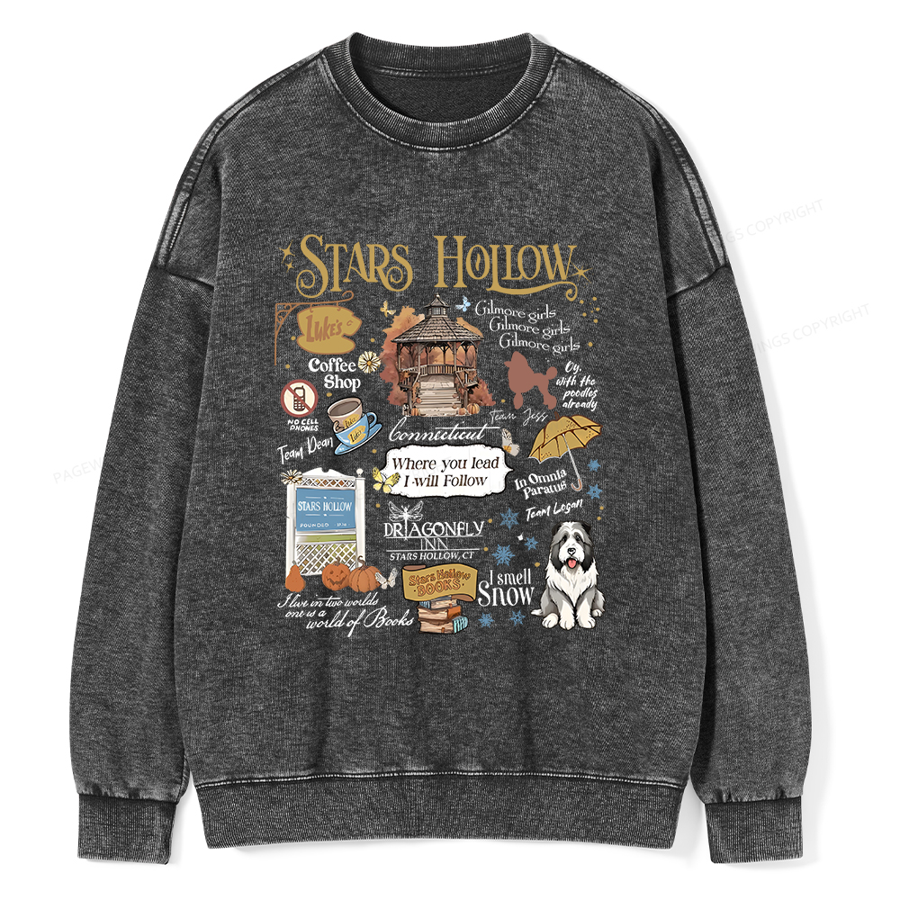 Pagewings Stars Hollow Unisex Washed Sweatshirt