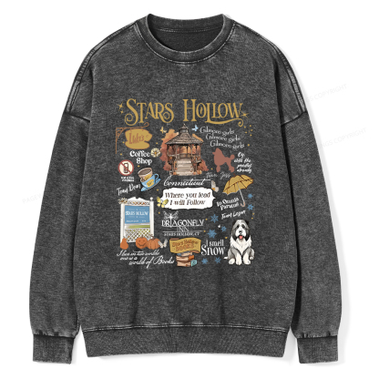 Pagewings Stars Hollow Unisex Washed Sweatshirt