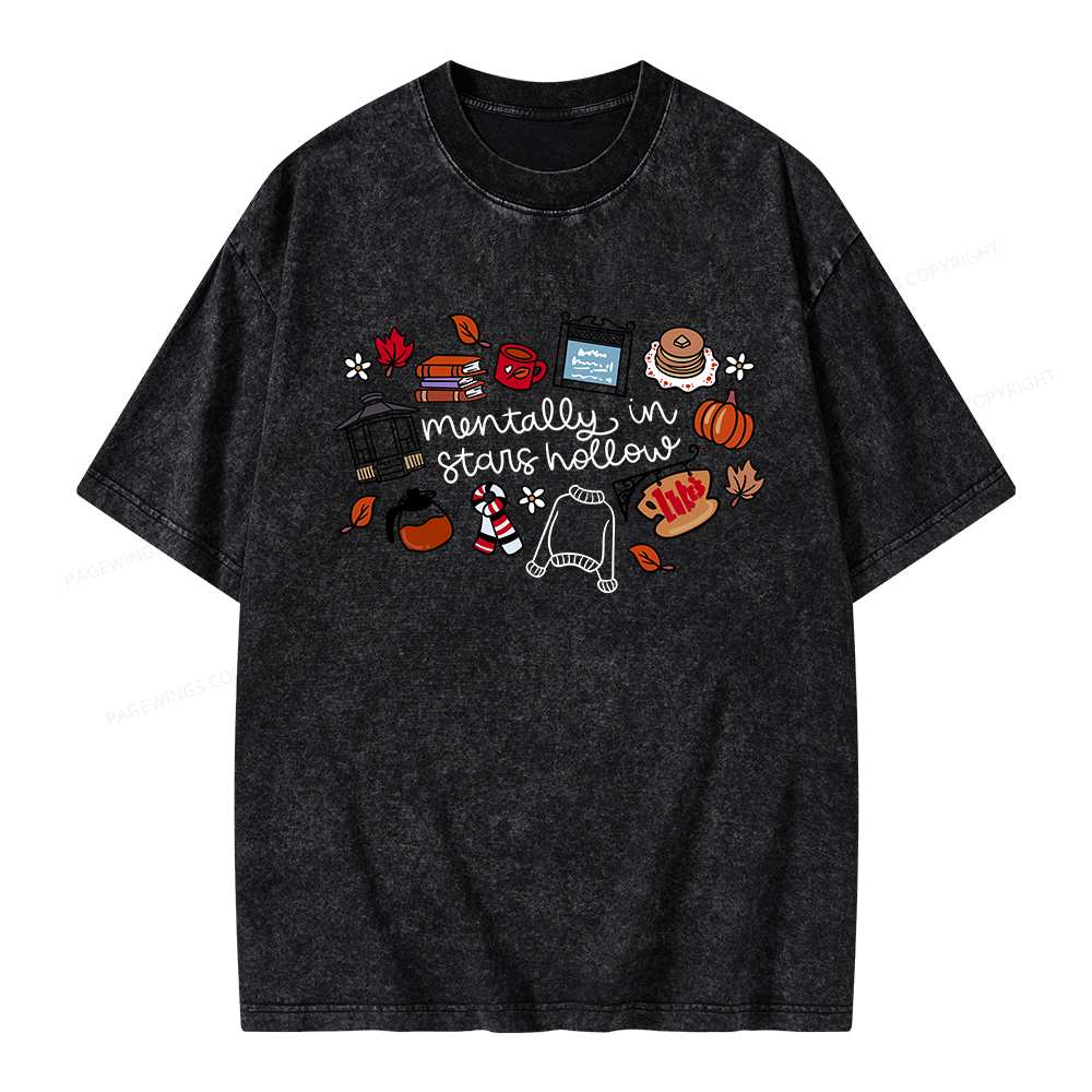 Pagewings Mentally In Stars Hollow Unisex Washed T-shirt