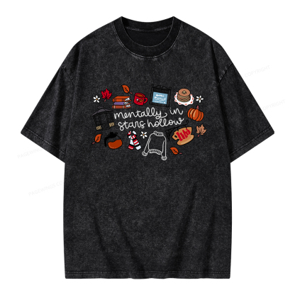 Pagewings Mentally In Stars Hollow Unisex Washed T-shirt