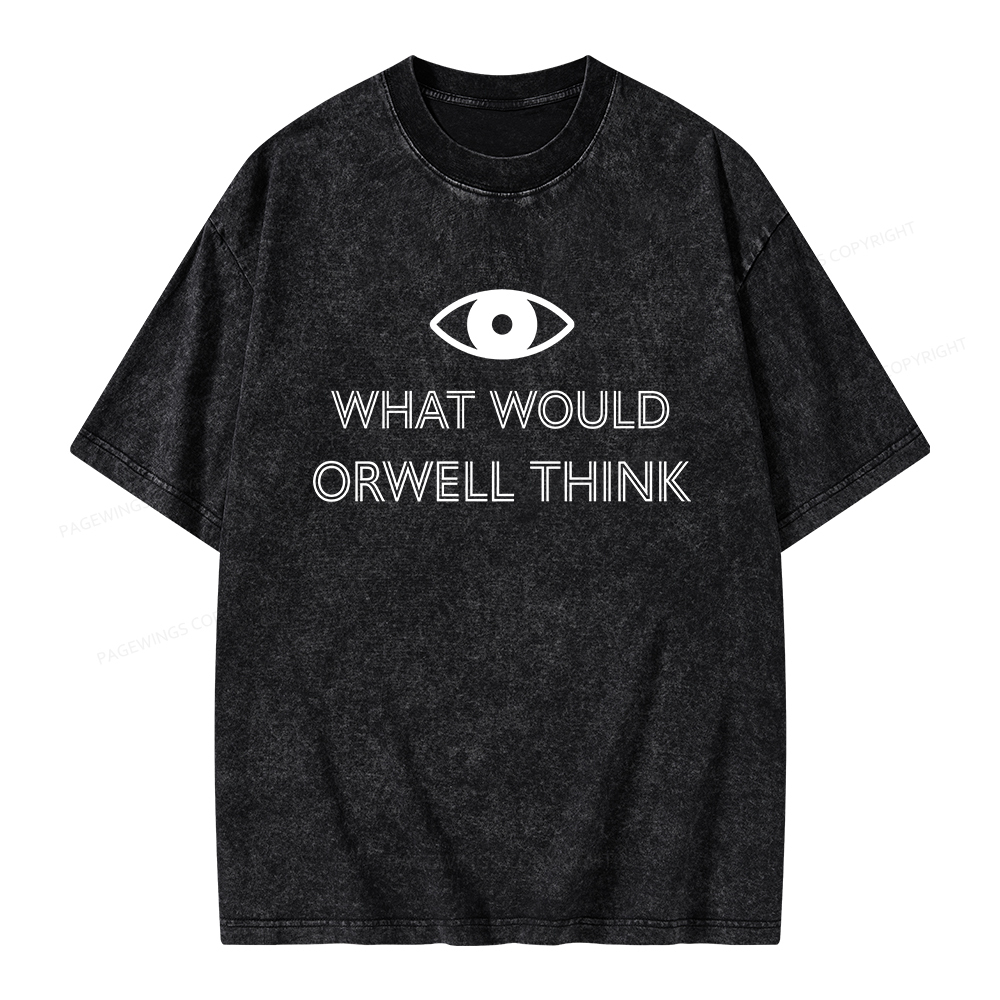 Pagewings What Would Orwell Think Unisex Washed T-shirt