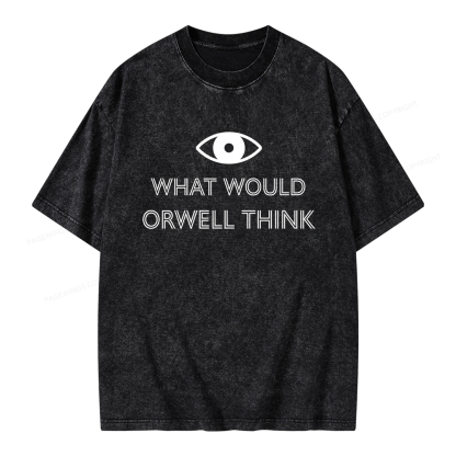 Pagewings What Would Orwell Think Unisex Washed T-shirt