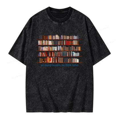 Pagewings So Many Books So Little Time Unisex Washed T-shirt