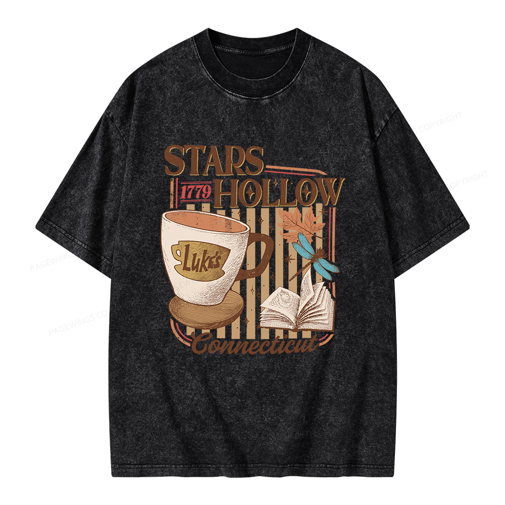 Pagewings Stars Hollow Unisex Washed T-shirt