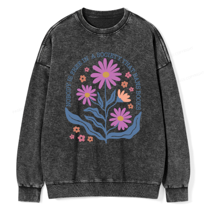 Pagewings Read Banned Books Shirt, Social Justice Gift Unisex Washed Sweatshirt