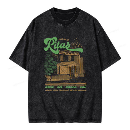 Pagewings Rita's Bar Unisex Washed T-shirt