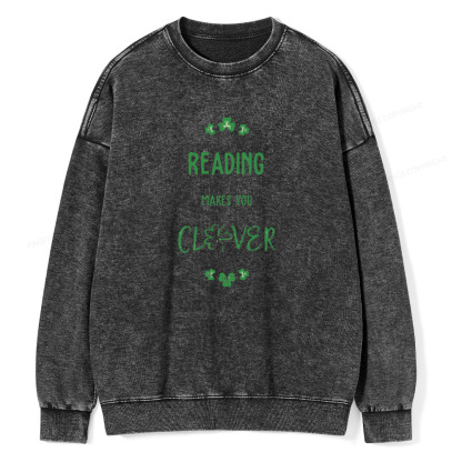 Pagewings Reading makes you clevr Is Totally Unisex Washed Sweatshirt