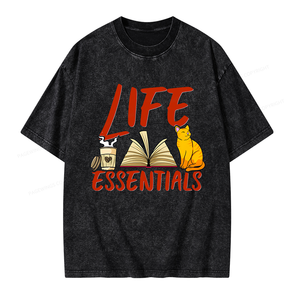 Pagewings Life Essentials Unisex Washed T-shirt