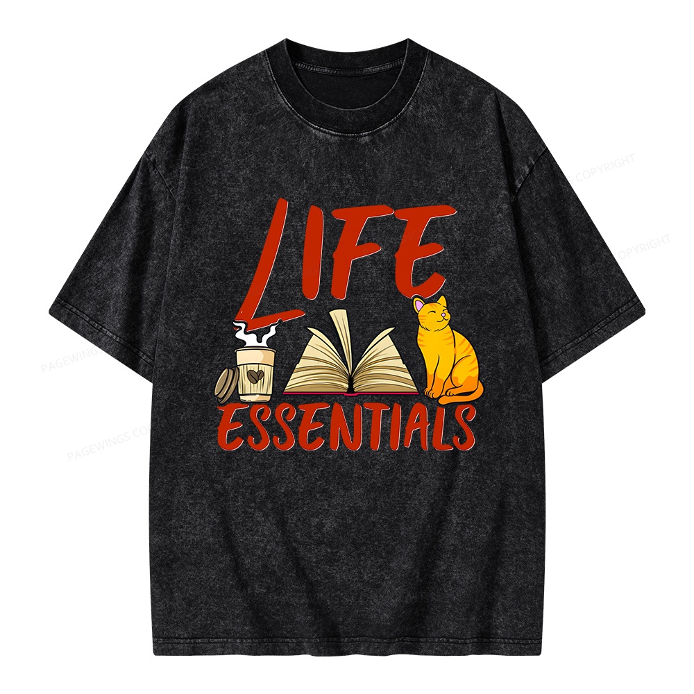 Pagewings Life Essentials Unisex Washed T-shirt
